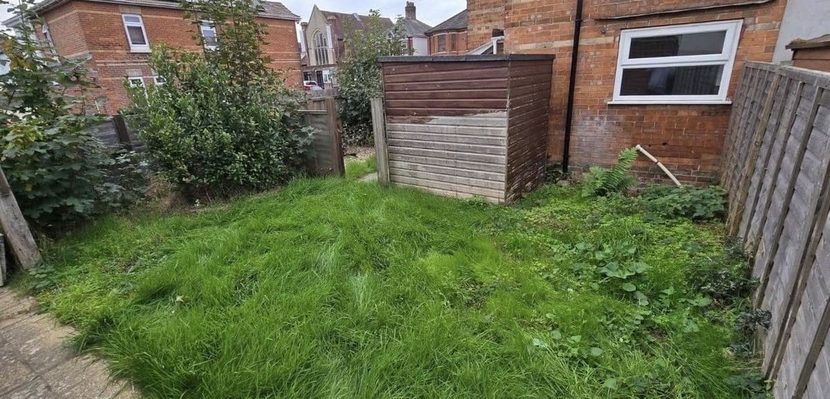 Before: rear garden reset in Bournemouth