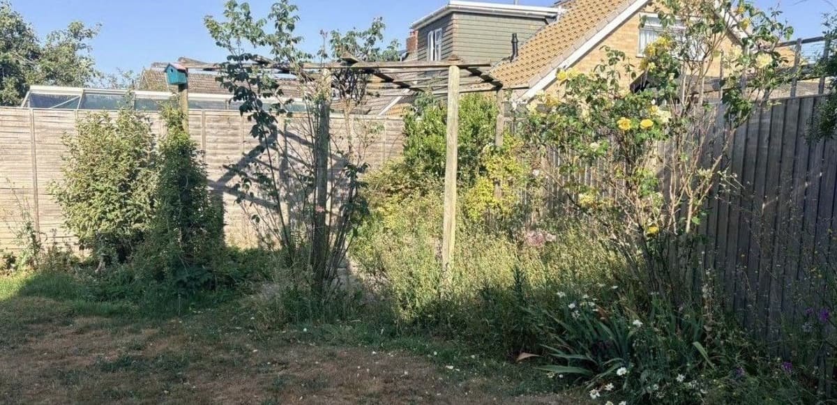 Before: pergola seating area in Pennington