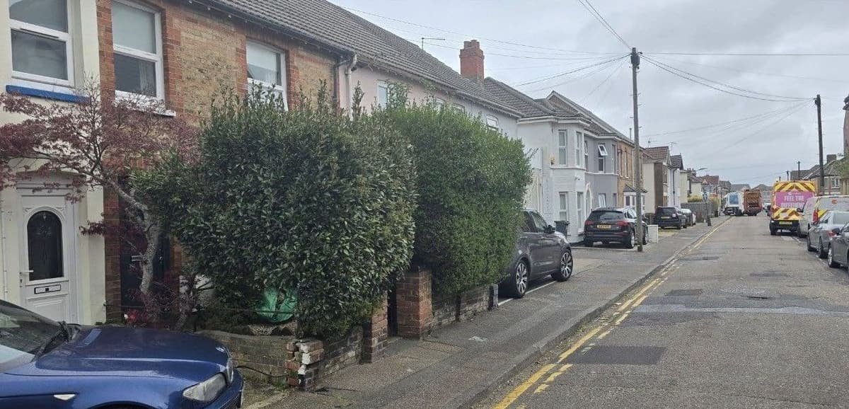 Before: front garden hedges in Bournemouth